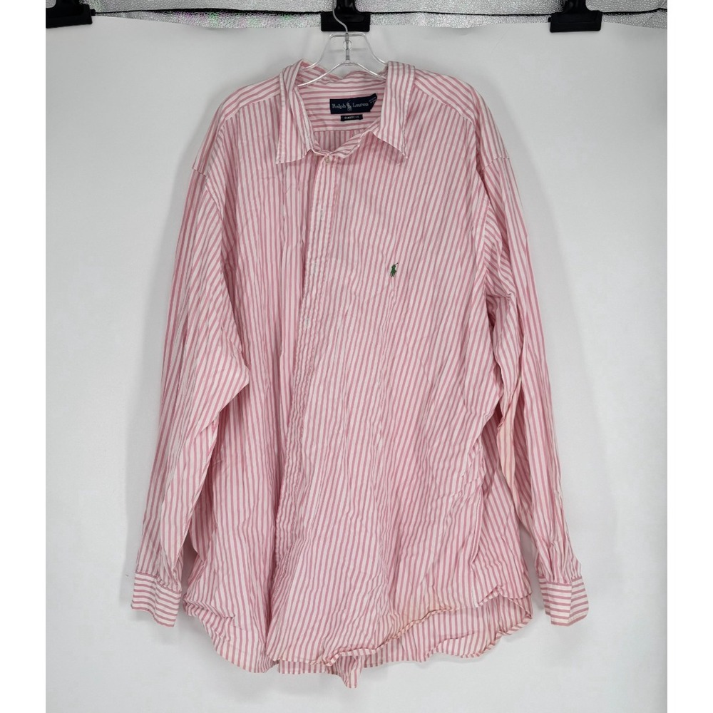 Polo Ralph Lauren Shirt 4XLT 4XL Tall Striped Classic Fit Button Up Long Sleeve